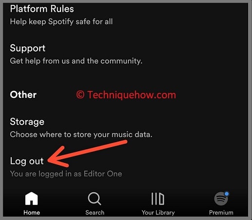 log out