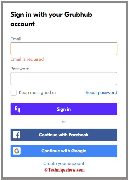 login into grabhub