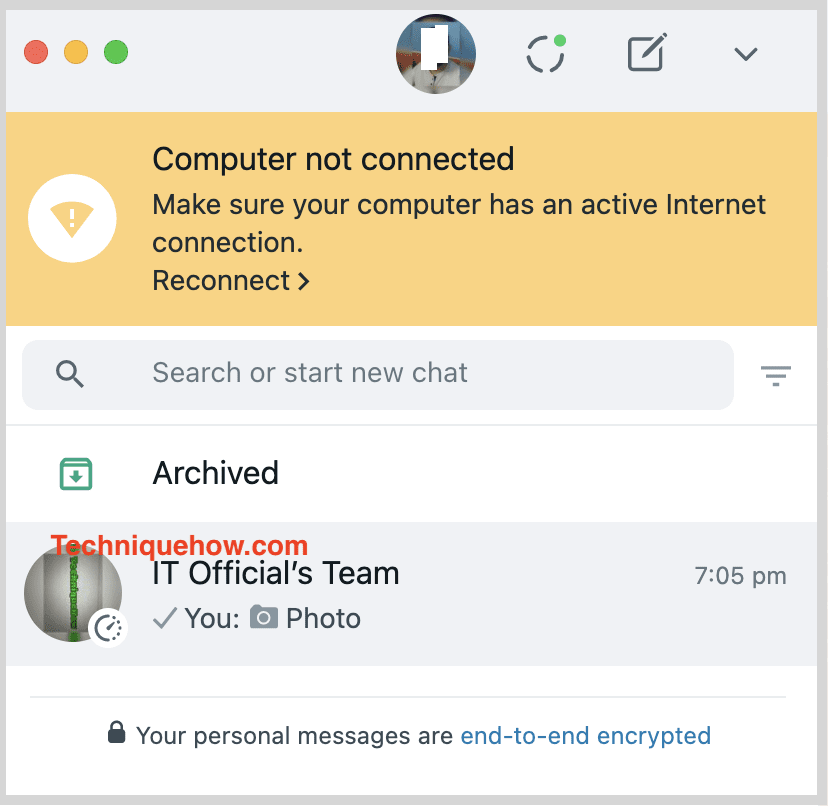 WhatsApp Web Disconnected