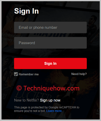 sign in page