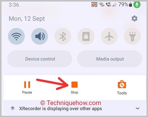 stop recording option