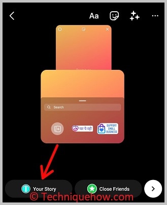 tap your story option