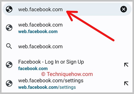 type web.facebook.com