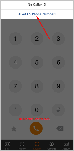 Click on + Get US Phone Number.