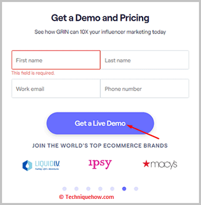 Click on Get a Live Demo