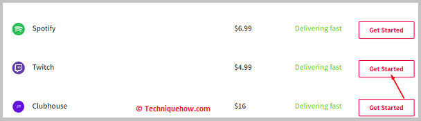 Click on Get started