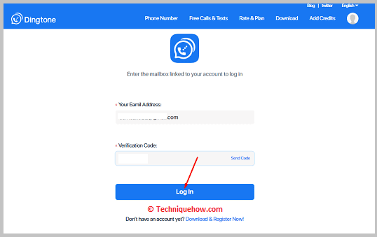 Click on Login