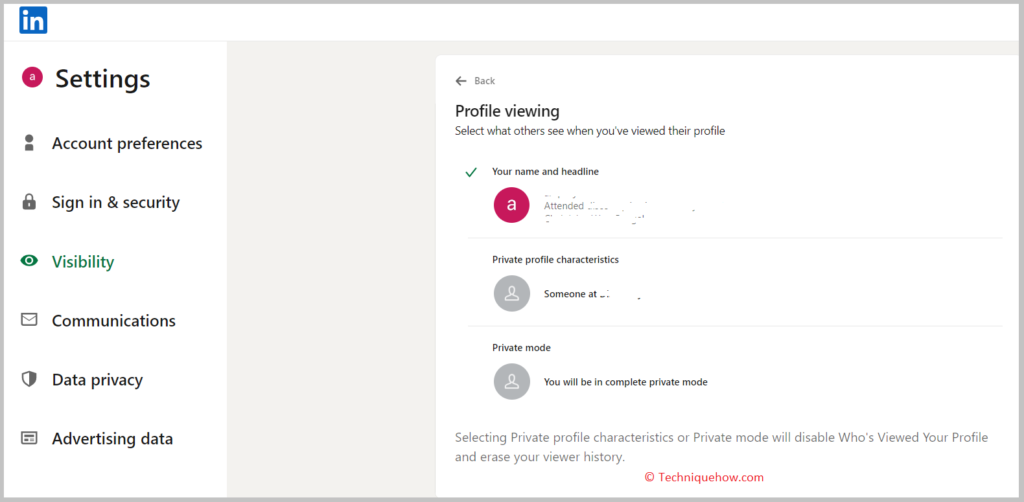 Click on Profile viewing