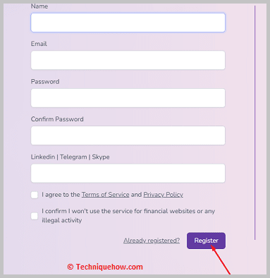 Click on Register
