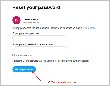 Click on Reset Password1