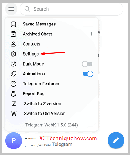 Click on Settings