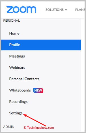 Click on Settings