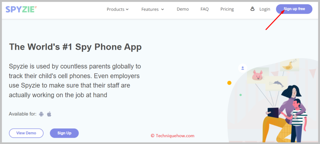 Click on Sign up free from