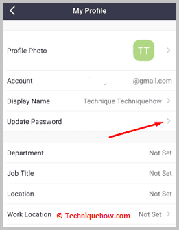 Click on Update Password