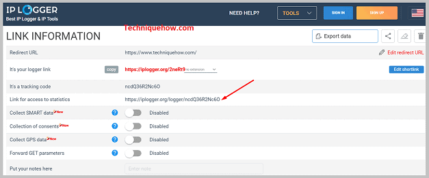 Click on access link