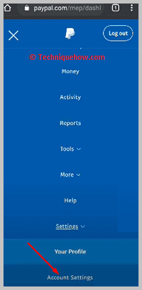 Click on account settings