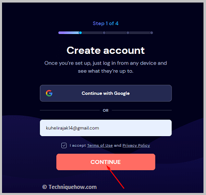 Click on continue