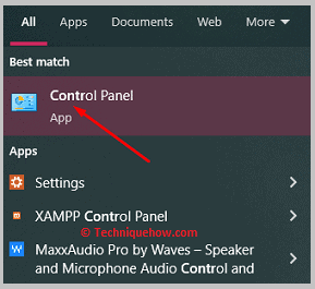 Click on control panel