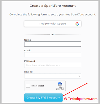 Click on create account