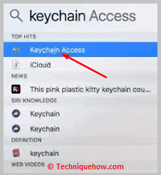 Click on keychain access