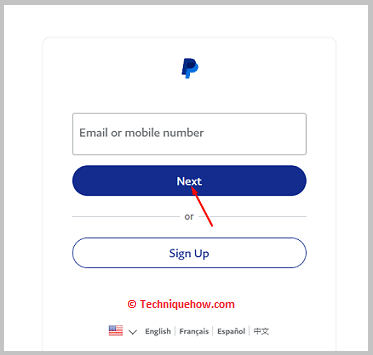 Click on login
