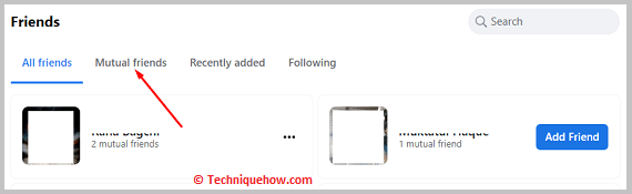 Click on mutual friens