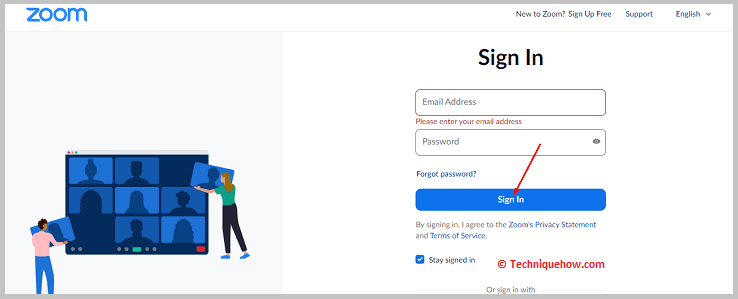 Click on signin