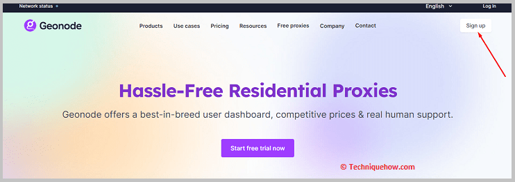 Click on signup