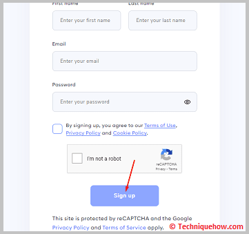Click on signup