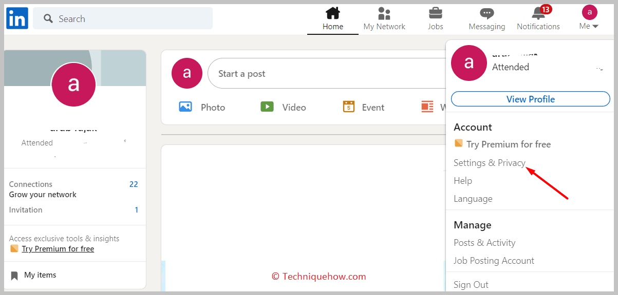 Click on the Settings & Privacy
