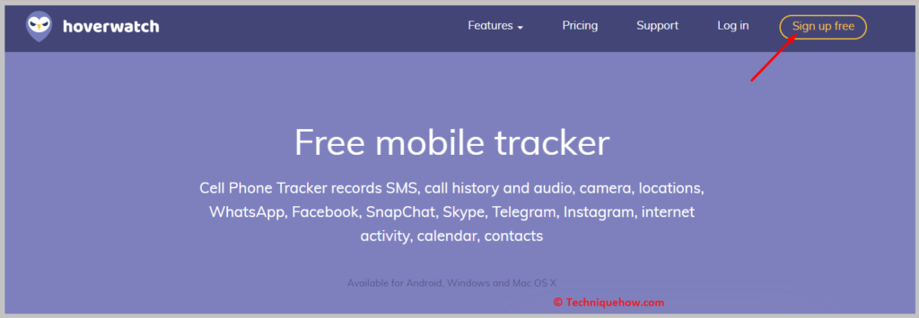 Click on the Sign up free