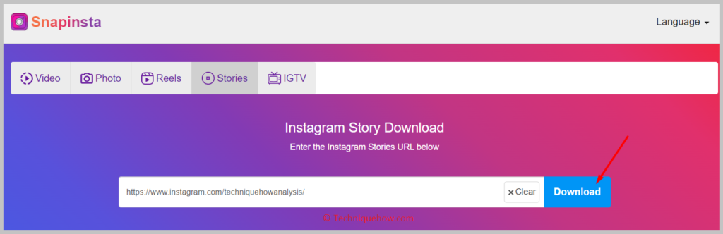 Click on the download button