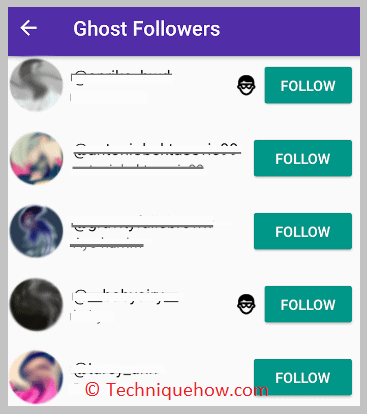 Click on the ghost followers