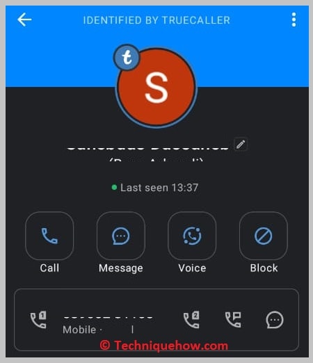 Click on the name of the user from the results