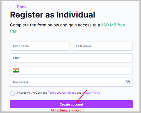 Clickon createaccount