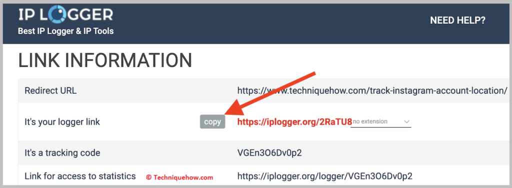 Copy the shortened link and send it