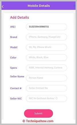 Enter iemi number