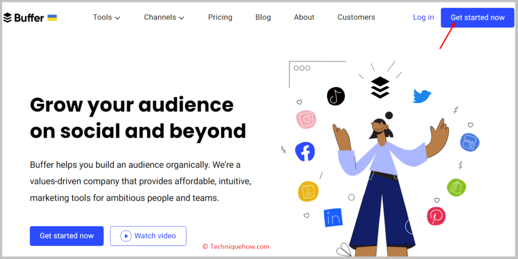 Go to the Buffer website