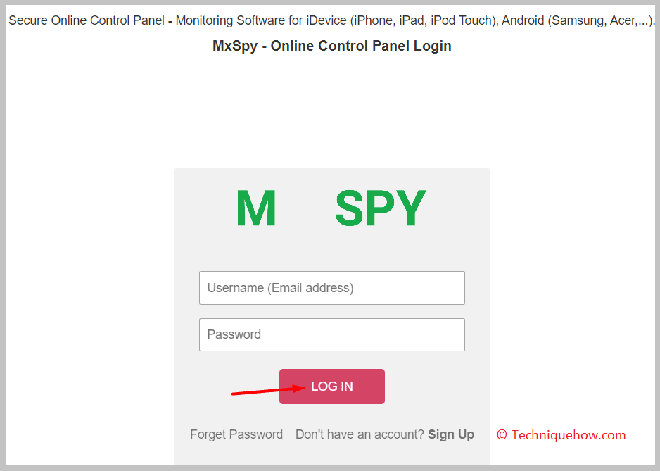 Login to your MxSpy account