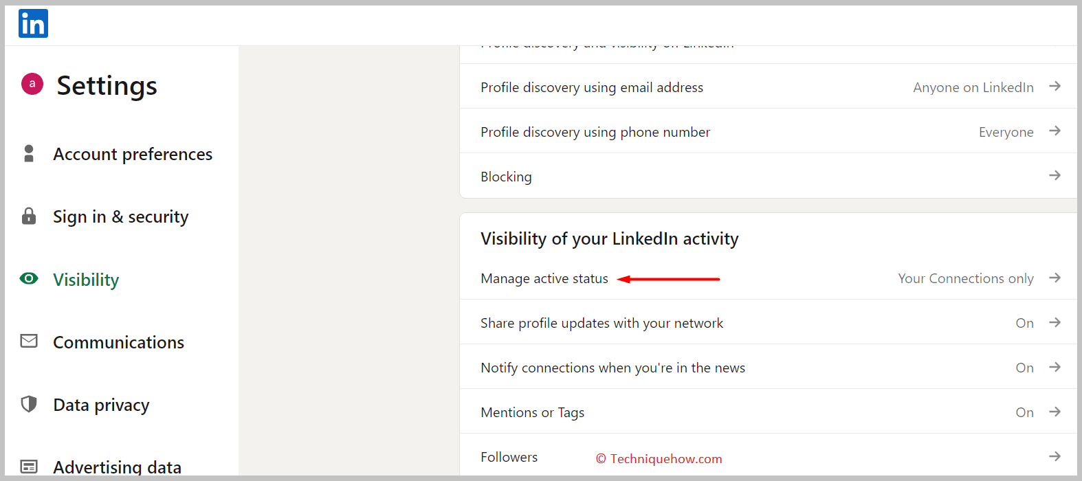 Manage active status