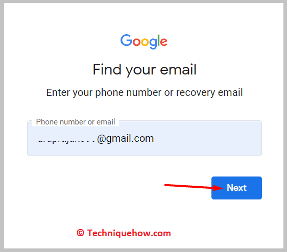 Use your recovery email or phone number