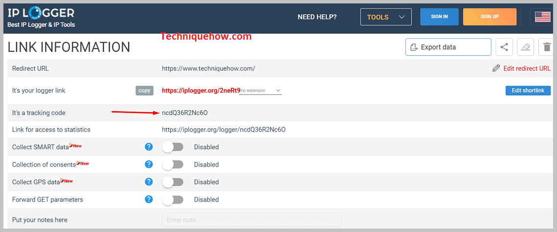 View Access Link & Track IP