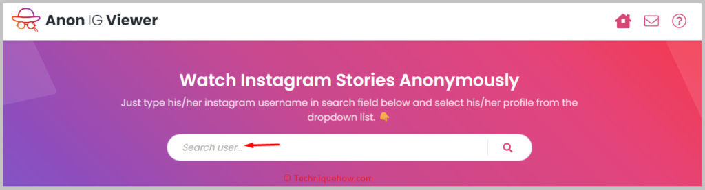 bar that says Search user…