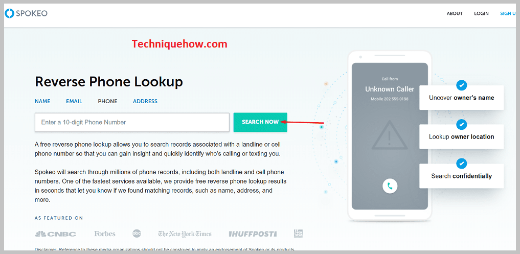click SEARCH NOW to start