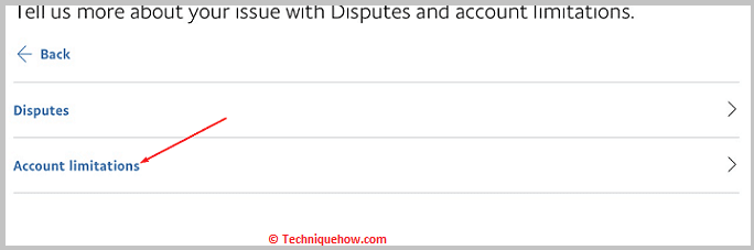 click on Account limitations.