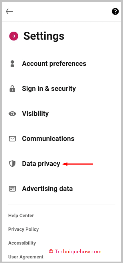  click on Data privacy
