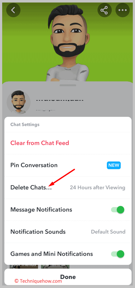 click on Delete Chats