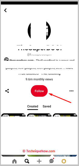 click on Follow button
