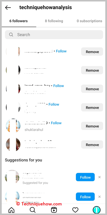 , click on Followers and it will show up