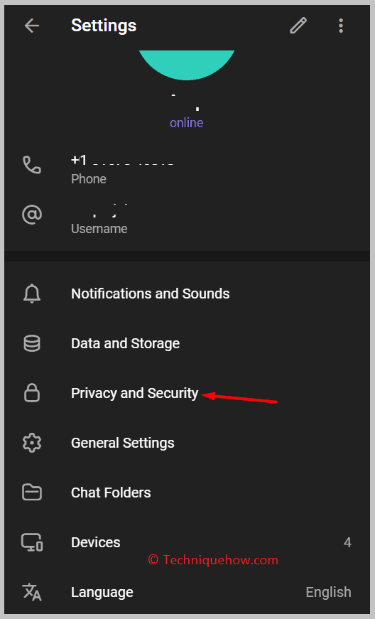 click on Privacy and Security